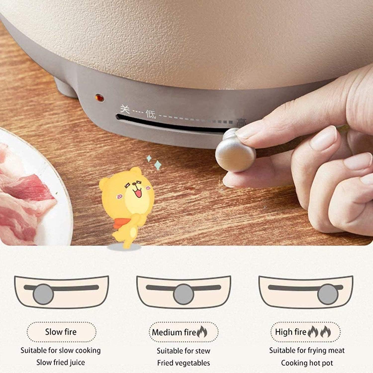 Electric Hot Pot Alloy Plug-in Electric All-in-one Cooking Pot Household Cooking Pot With Adjustable Temperature Electric Cooking Pot