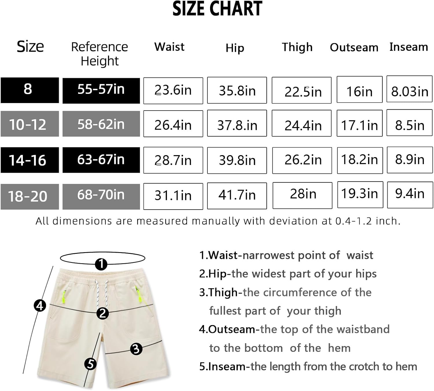 ボーイズショーツ カジュアル クラシックフィット ドローストリング サマービーチ ツイルショーツ ジッパーポケット付き