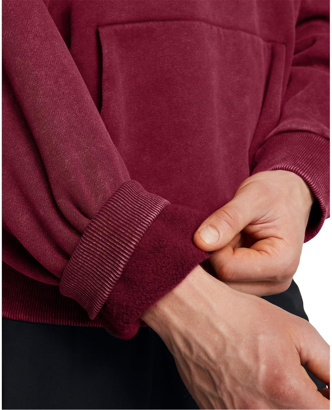 Oversized UA Icon Fleece Wash Hoodie for Men - Image 5