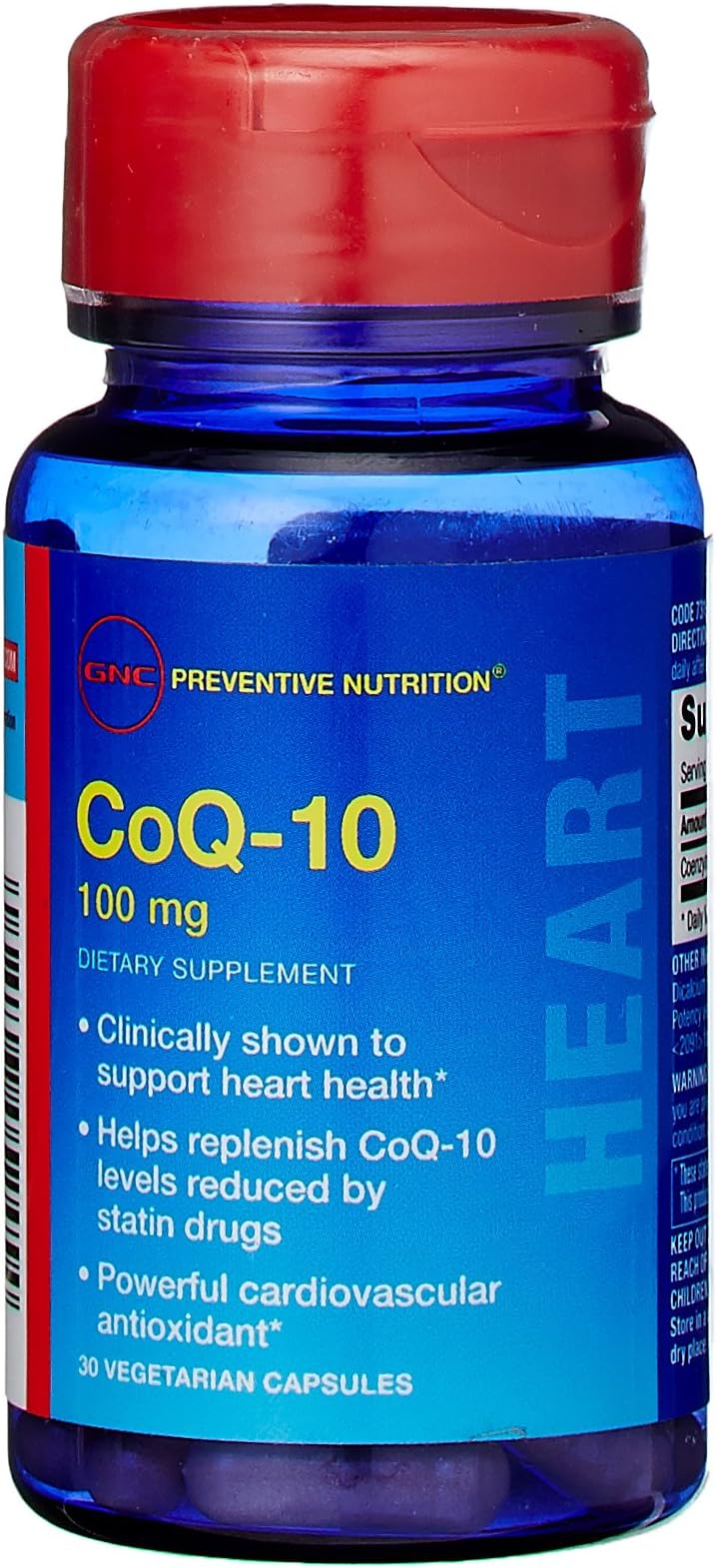 GNC Preventive Nutrition CoQ-10 100mg, Vegetarian Capsules, 30 ea