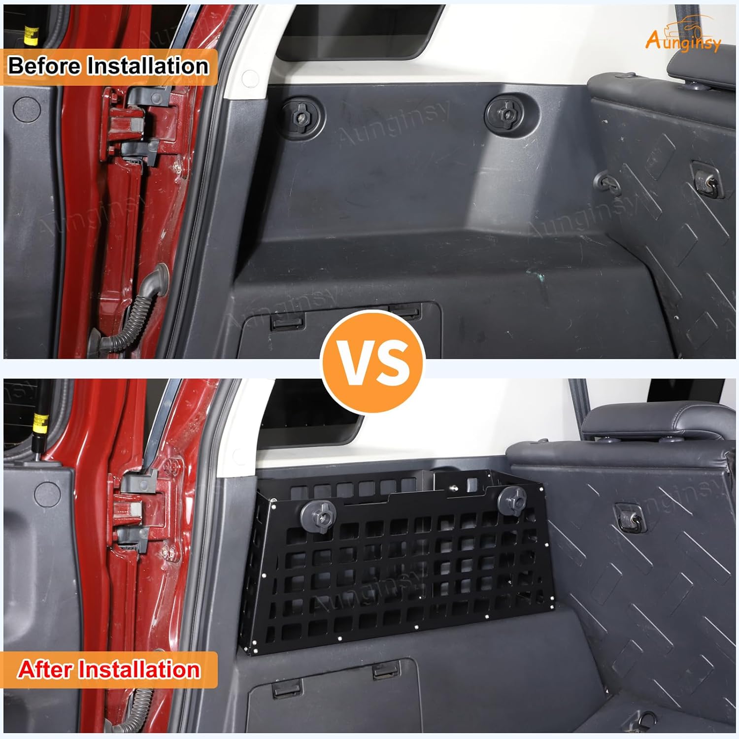Aunginsy Car Organizer Compatible with Toyota FJ Cruiser 2007-2021 Aluminum Alloy Car Rear Left Side Storage Basket Bag Multifunctional Trunk Storage Box Organizer