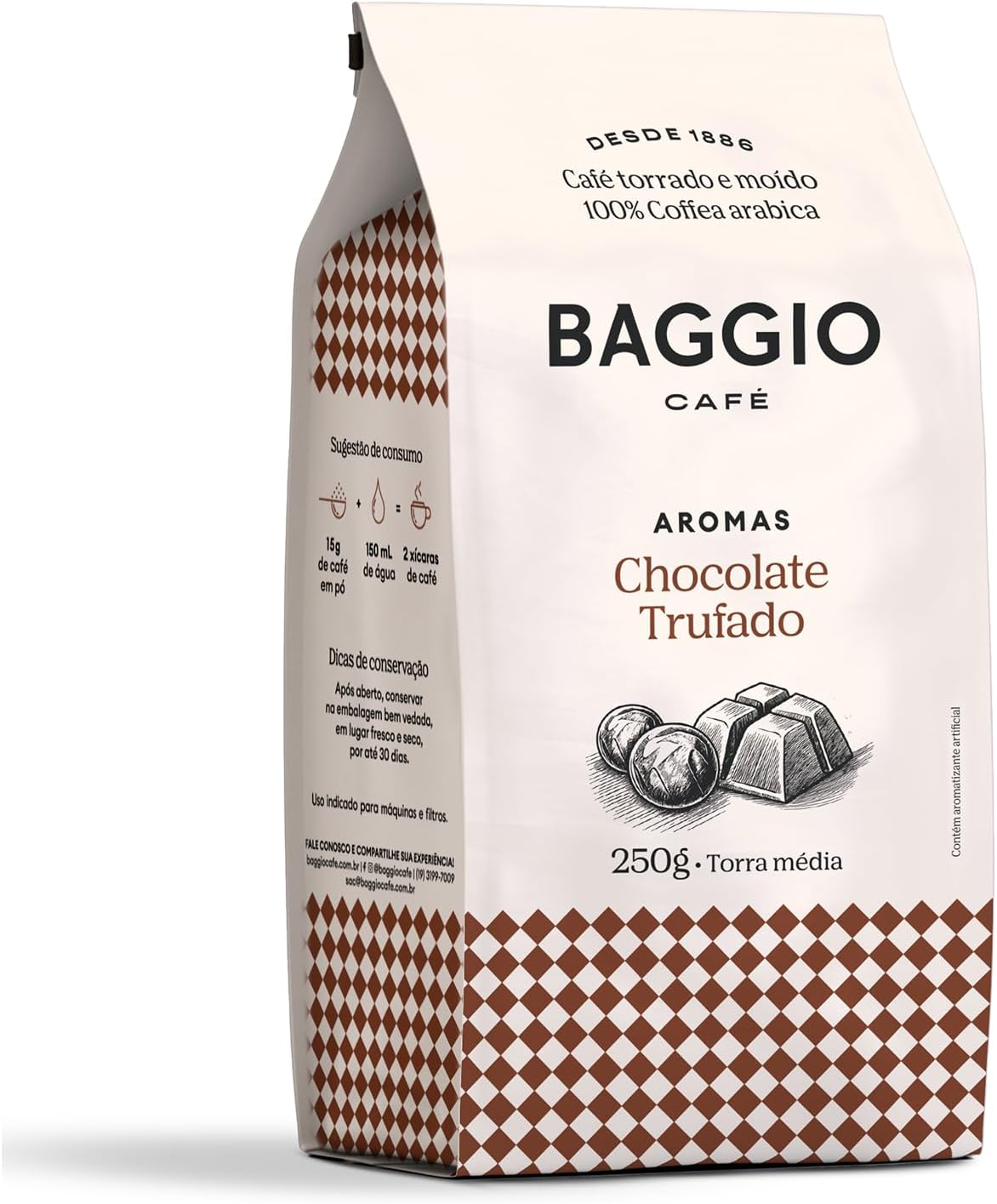 Baggio Café Café Torrado e Moído Aroma de Chocolate Trufado 250g