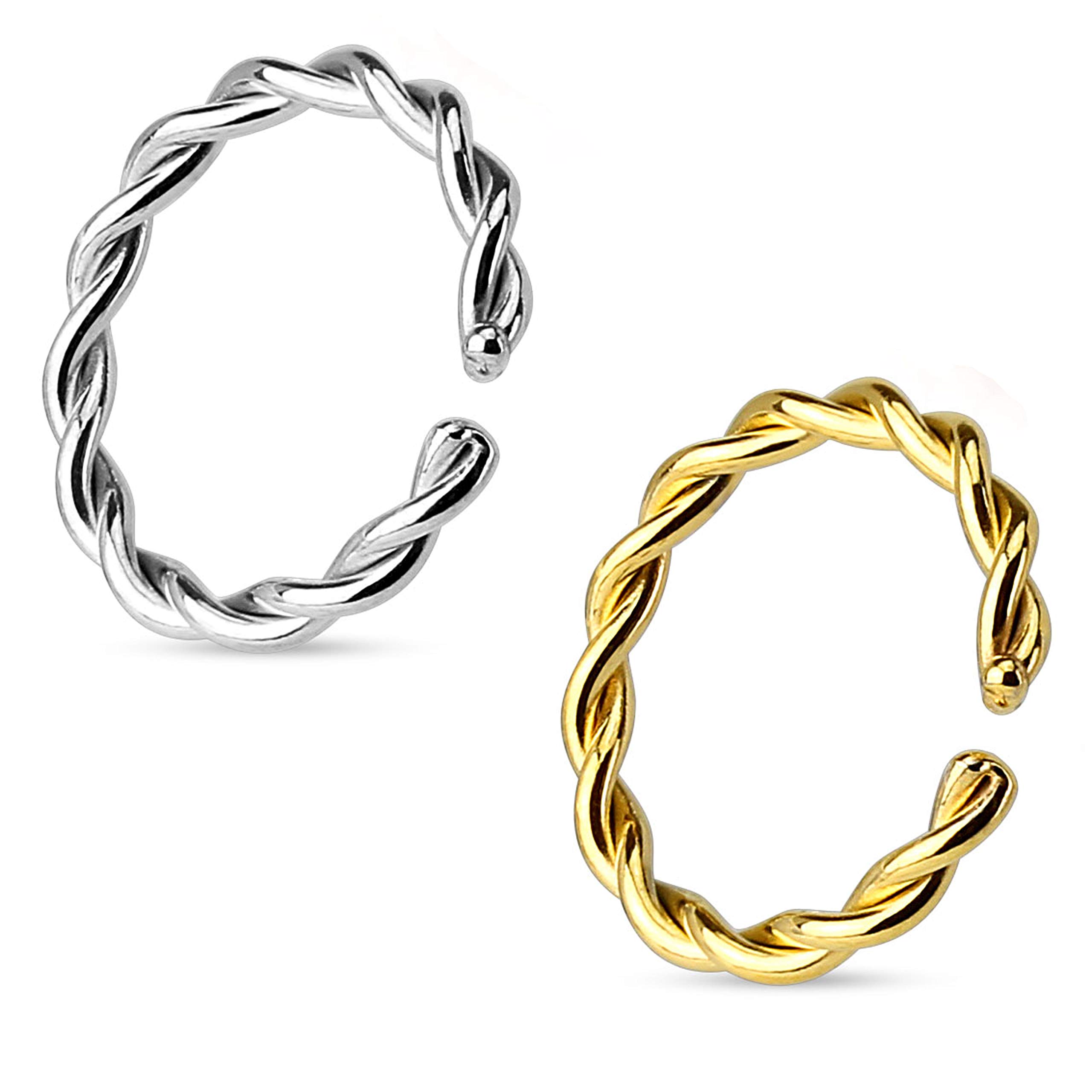 No Tarnish No Rusting Surgical Steel 8mm Nose Rings For Women And Girls (NR04918) 2Pcs