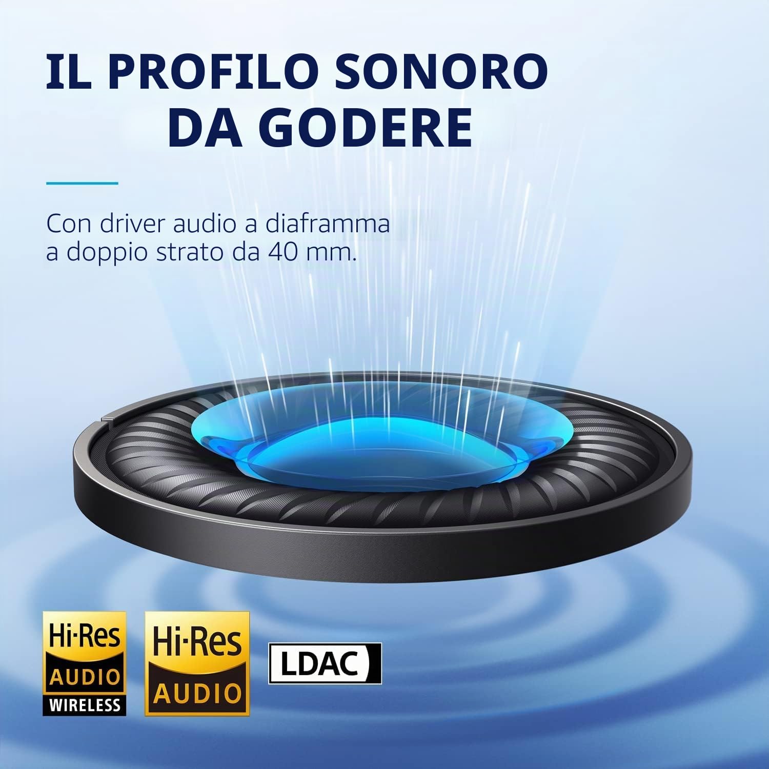 Soundcore by Anker Space Q45 - Cuffie Bluetooth, con cancellazione attiva del rumore fino al 98%, 50 ore di riproduzione, audio LDAC Hi-Res, chiamate cristalline (ricondizionate)