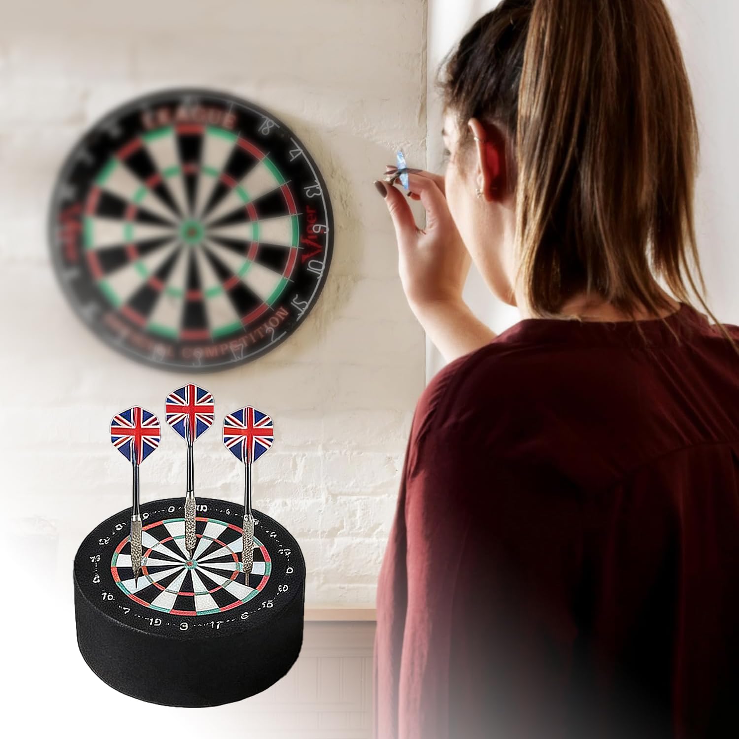 2 Stück Darthalter, Mini Dart Halter Ständer 10cm Durchmesser, Platzsparender Dartscheiben Zubehör Für Zuhause Tolles Geschenk Für Dart-Fans (Schwarz)