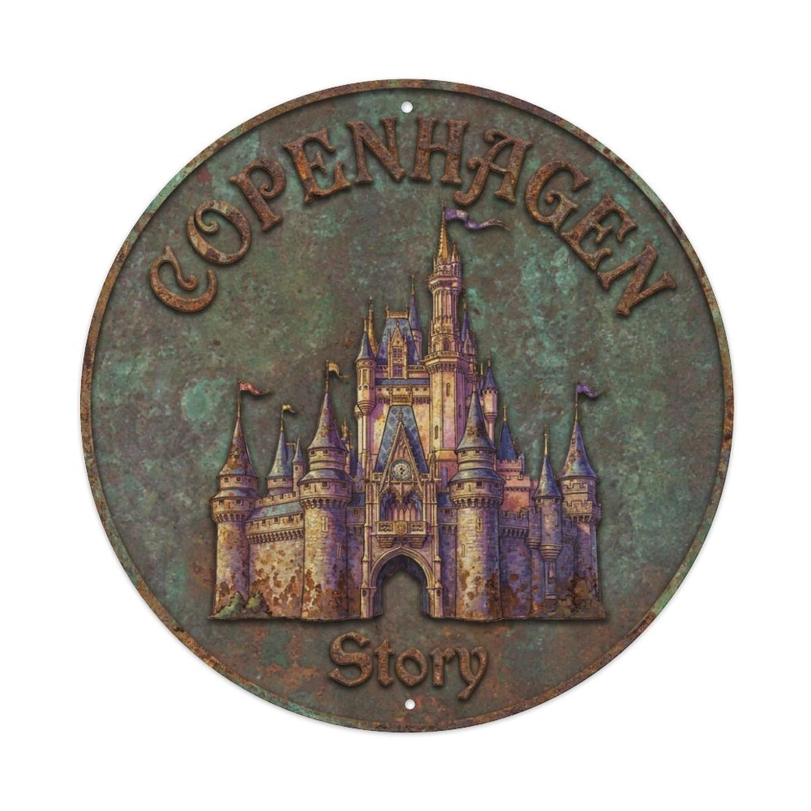 Fqnyr Style Metal Tin Sign Vintage Travel Copenhagen Denmark Tale