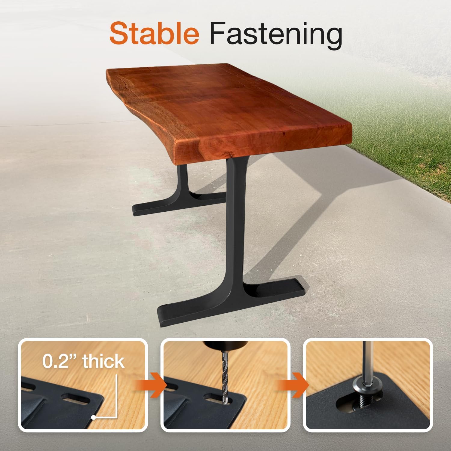 Flowyline 34" H 613 Wineglass Handcrafted Black Metal Table Legs and Bases for Counter Tables | Steel Desk Legs Rust-Resistant, Adjustable Furniture Legs for Bench Mid-Century Modern Indoor/Outdoor