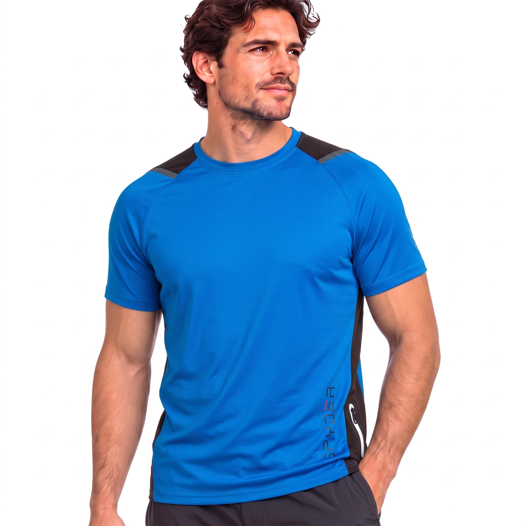 Mens Active Shirt Quick Dry Short Sleeve Crewneck Workout