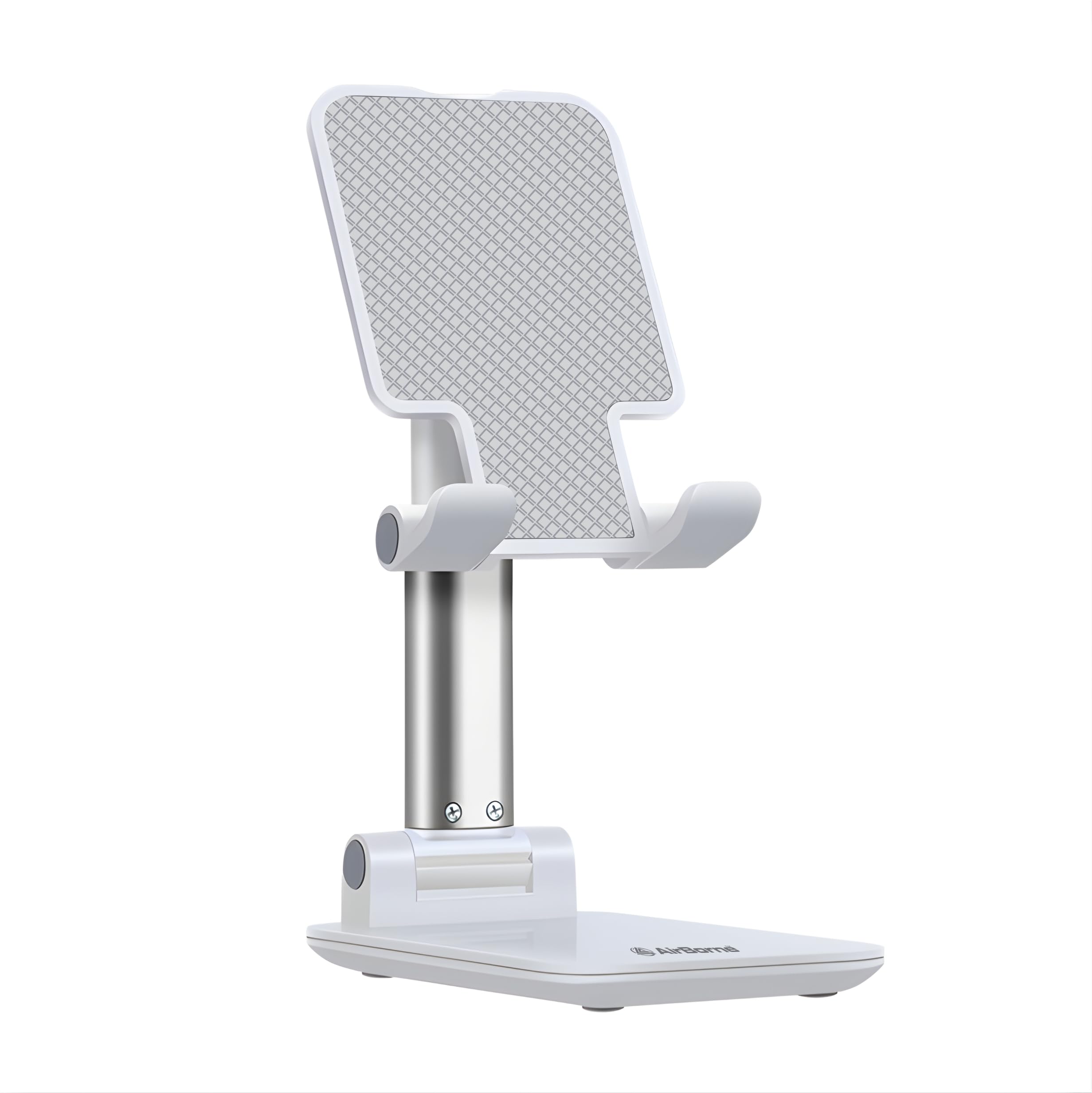 AirBorne Foldable and Portable Tabletop Mobile Stand with Stable Base,Height and View Angle Adjustable Phone Stand,Ideal Mobile Holder for Smartphones,Tablets, Kindles (White)-image-43
