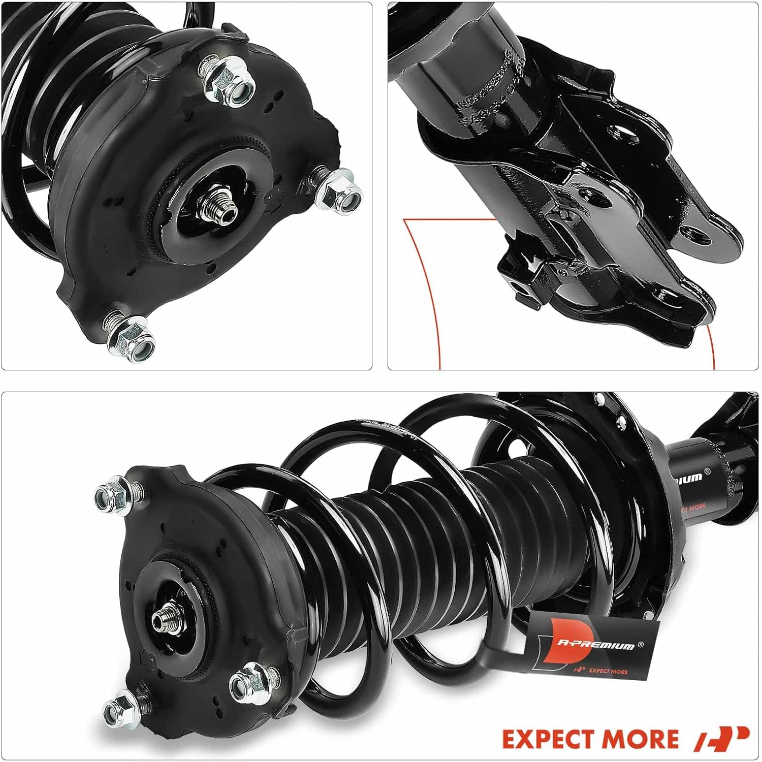 A-Premium Front Pair (2) Complete Strut & Coil Spring Assembly Compatible with Hyundai Elantra 2017 2018 2019, Driver and Passenger Side, Replace# 18920606, 18920607