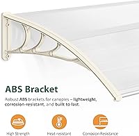 Vista 9 de MCombo - Toldo de policarbonato para ventana de exterior de 78.2 pulgadas, lámina hueca, toldo para puerta de patio