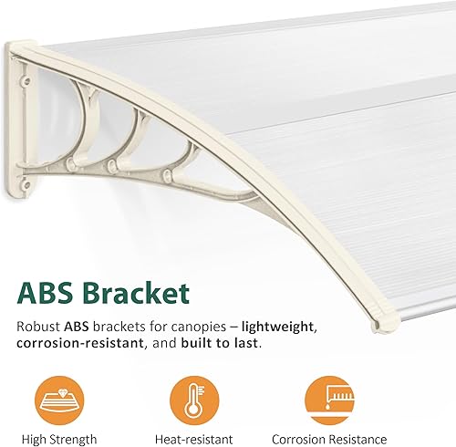 Miniatura 9 de MCombo - Toldo de policarbonato para ventana de exterior de 116 pulgadas, 78 pulgadas, 39 pulgadas
