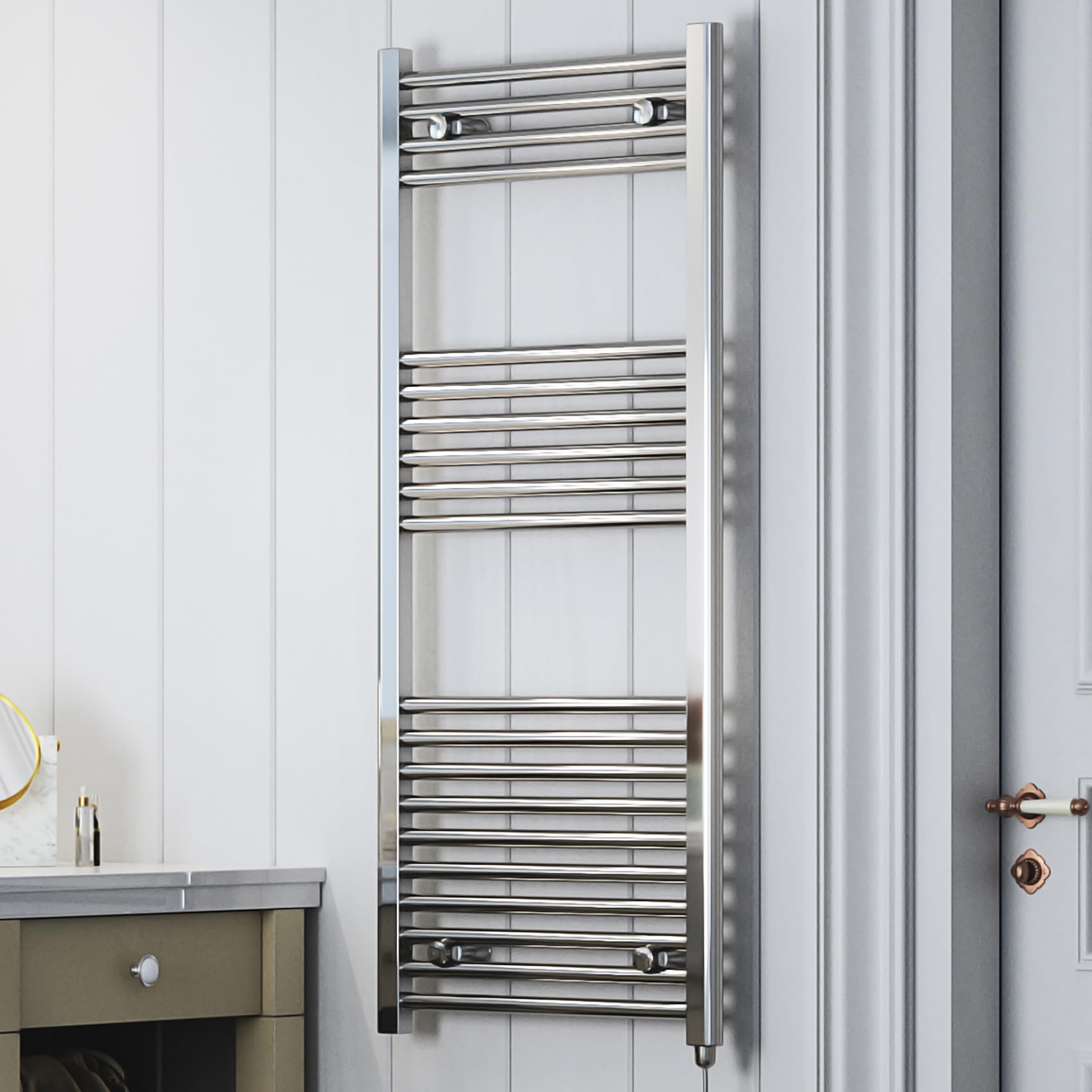 Terma Electric Towel Rail, Steel, Chrome, 1200h x 500w