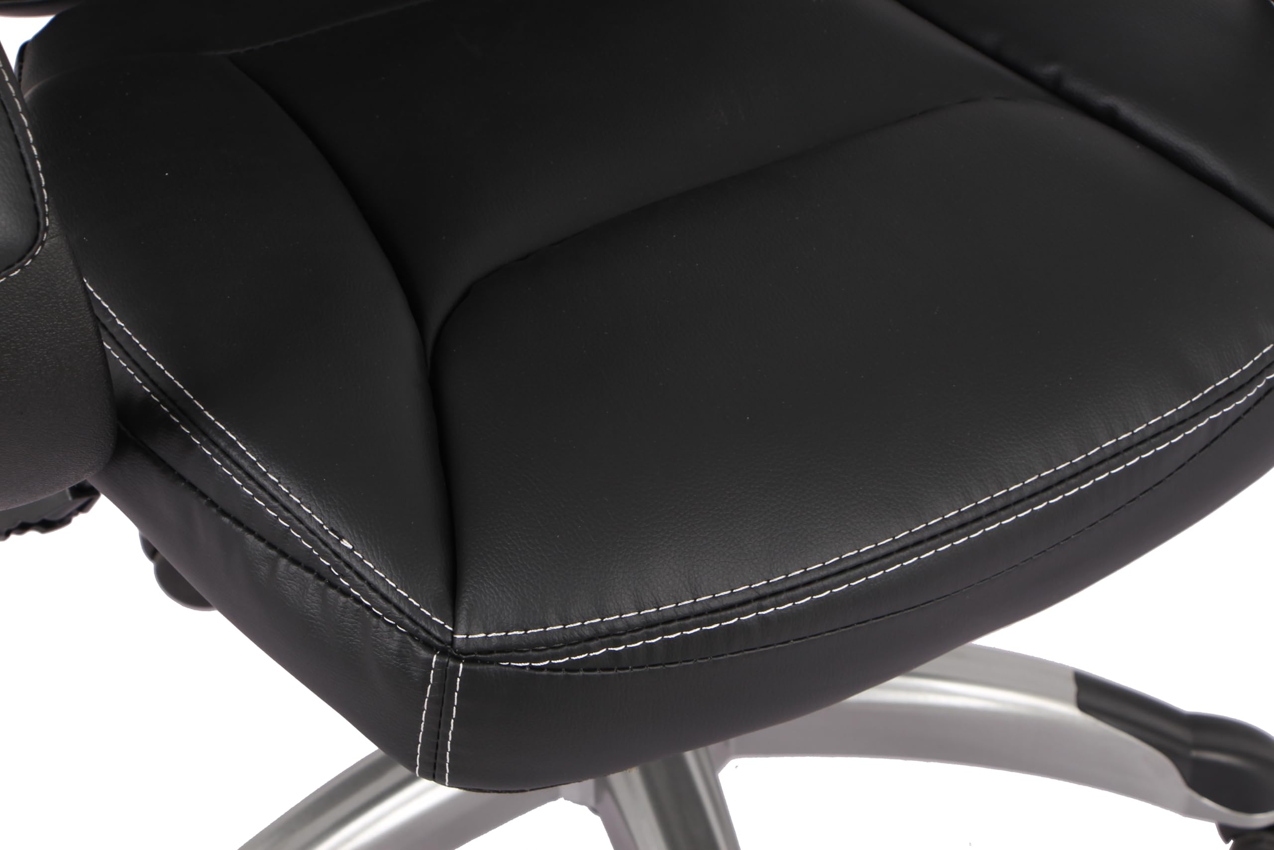 Sigma Chefsessel EC-11 mit Armlehnen, Kunststoffgestell mit Rollen, 112 x 72 x 69.5 cm, Bürostuhl, schwarz