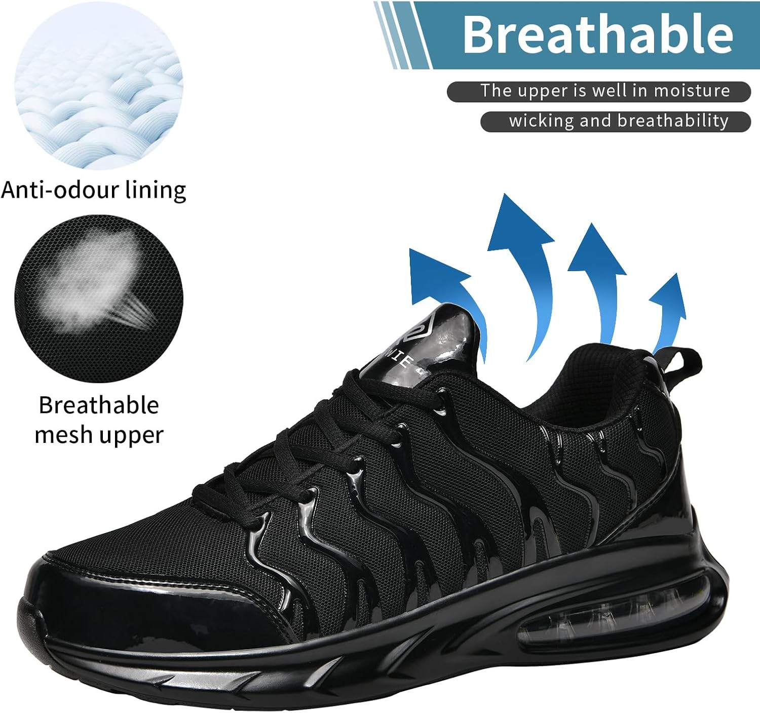 Safety Steel Toe Shoes for Men Women Slip Resistant Work Sneakers Wide Composite Toe Air Cushioning Lightweight Comfortable Tennis Shoe