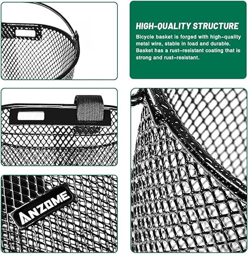 Miniatura 5 de ANZOME Cesta de bicicleta para niños, cesta de bicicleta para niños y niñas, cesta de bicicleta impermeable de alambre de metal para niños, adecuada