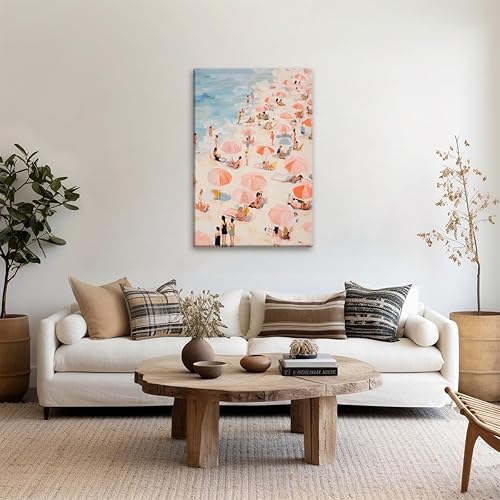 Miniatura 3 de Pósteres de playa preppy retro de verano, mar, playero, impresiones estéticas en lienzo, pintura rosa pastel, póster de fotos costeras, arte de