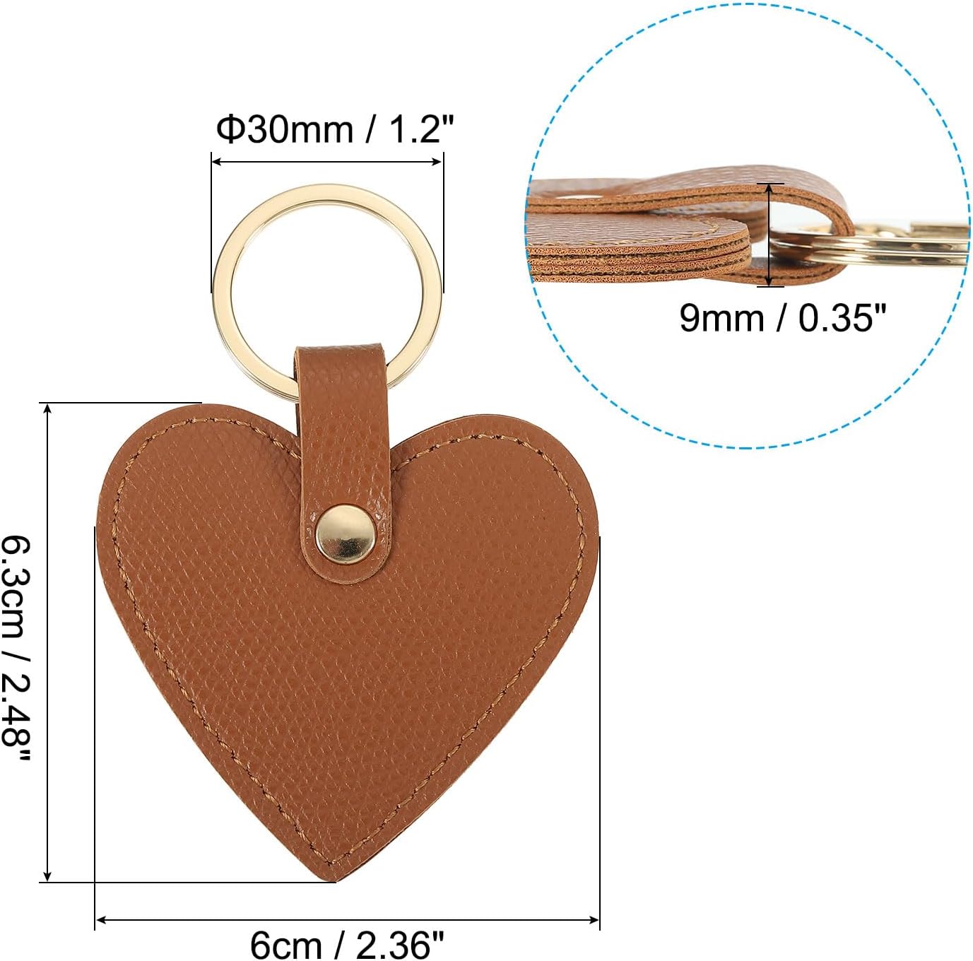 Patikil Heart Leather Keychain - Cute Valentine's Day Wedding Party Favors - Image 2