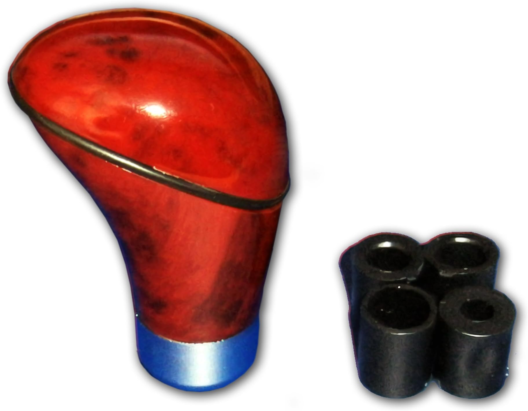 Universal Schaltknauf In Holz-Optik 9x5,5cm - Mit Adapter Für Alle Fahrzeuge Bis 15mm