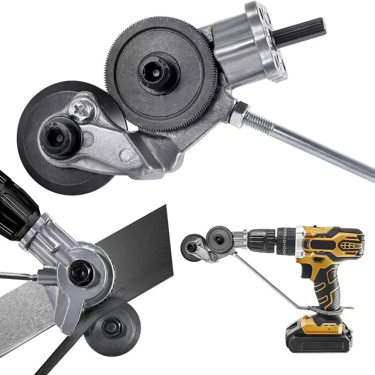 TONGRUN Electric Drill Plate Cutter, Metal Sheet Cutter, Retrofit Shears Power Tool,Sheet Metal Cutter Tool with Adapter for Cutting Various Metals Materials Such As Aluminum,Steel,Copper,Iron
