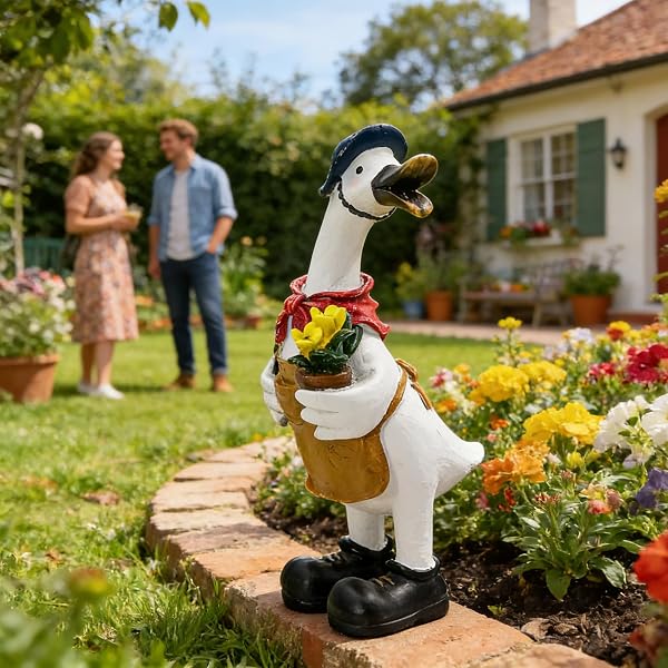 Duck Yard Statues - Realistic Weather-Resistant Sculptures for Garden, Porch, Lawn, Patio, Pond, and Farmhouse Decor, Perfect for Spring, Holiday, Party, Birthday Celebration, Animal Ornament - 3