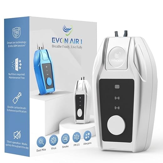 Portable Air Ionizer, Filterless Wearable Travel Air Purifier, 50M Ions/cm³