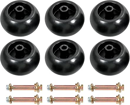 DICMIC 6Pcs Lawn Mower Anti Scalp Deck Wheel Kit Compatible with Bad Boy 022-5234-98 Exmark 103-3168 103-4051 103-7263 1-603299 & Many Bore 5/8 Wheel Size