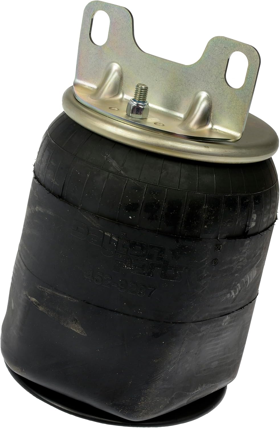Dayton Parts 452-9297L Air Spring, Rolling Lobe, Composite Piston, 15.04" Static Height, 9" Top Plate, 10" Piston Diameter, One Hole w/Bracket Top Plate, One Stud Piston