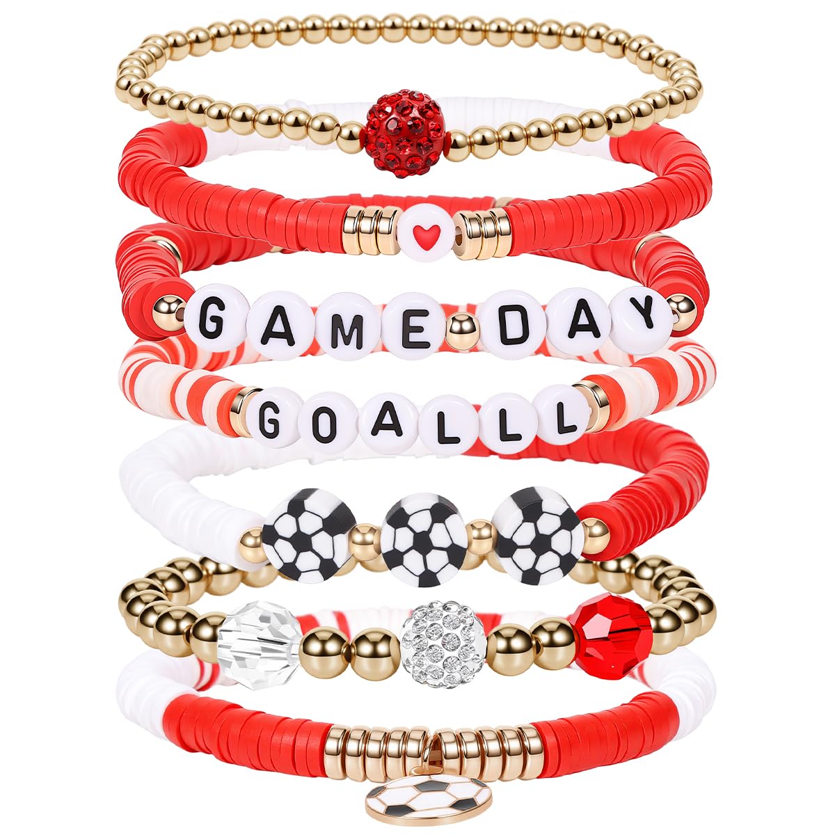 AICase Soccer Bracelets for FIFA World Cup 2026 Gifts, Game Day Canada Soccer Fan Merch Bracelet Gear Merchandise Jersey Outfits Jewelry Accessories for Women Men Soccer Moms Party Favors Birthday