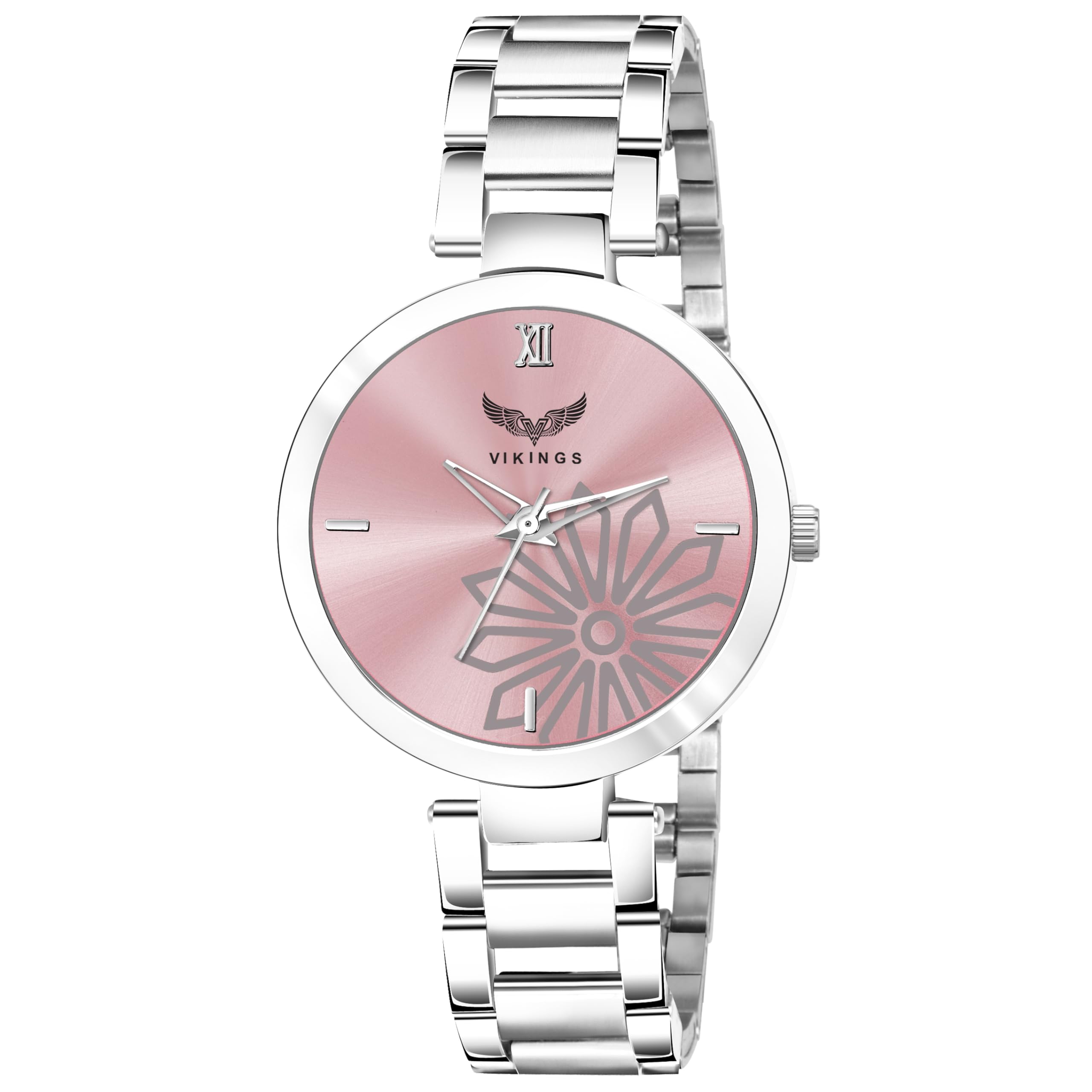 VIKINGSPink Dial Analogue Watch for Womens - VK-LR-003-PNK-CHN (B0CZLP3ZZG) Amazon Price History, Amazon Price Tracker