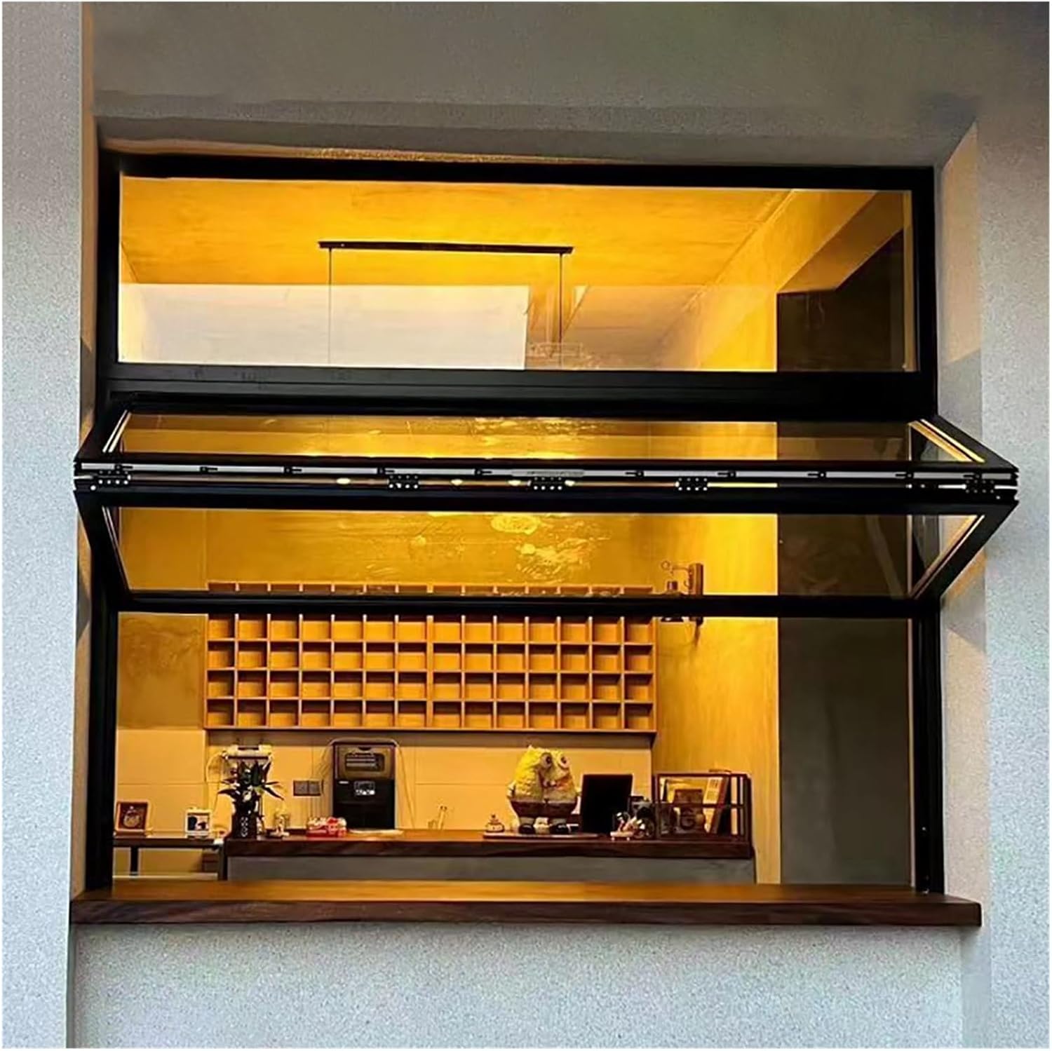 Concession Window Aluminum Alloy Food Truck Service with Horizontal Sliding Screen Windows,Mobile Catering Unit Serving Window, Food Truck Service Window with Waterproof Sealing, Outdoor Con