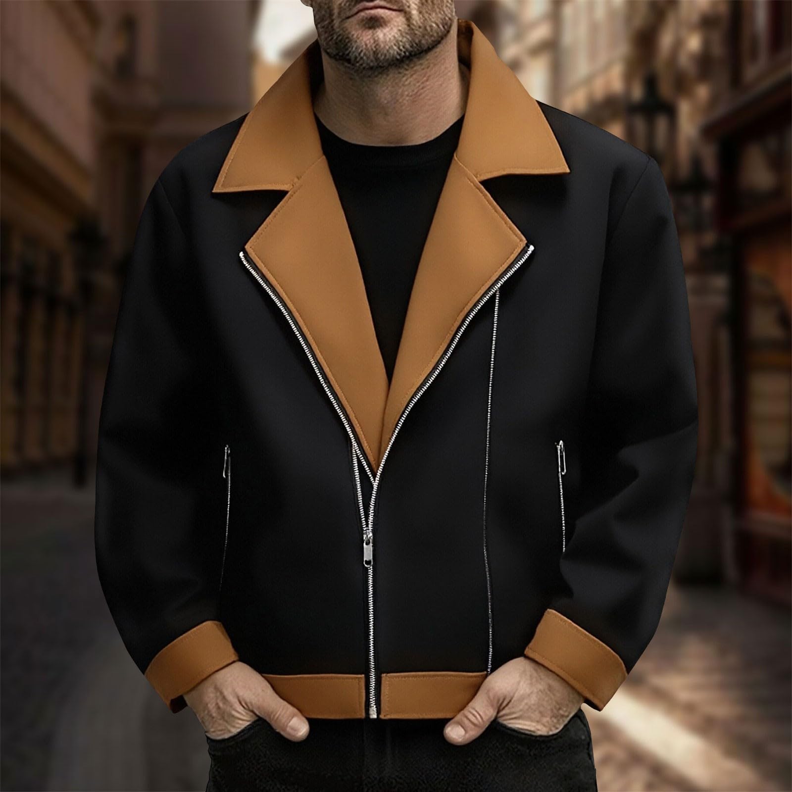 Générique Blouson Homme Pardessus Coupe Vent Des Poches Léger Pour Trench-Coat, Classique Pardessus Coupe Vent Hiver Chaud Light Jacket Vacances D’automne Et D’hiver Randonnée