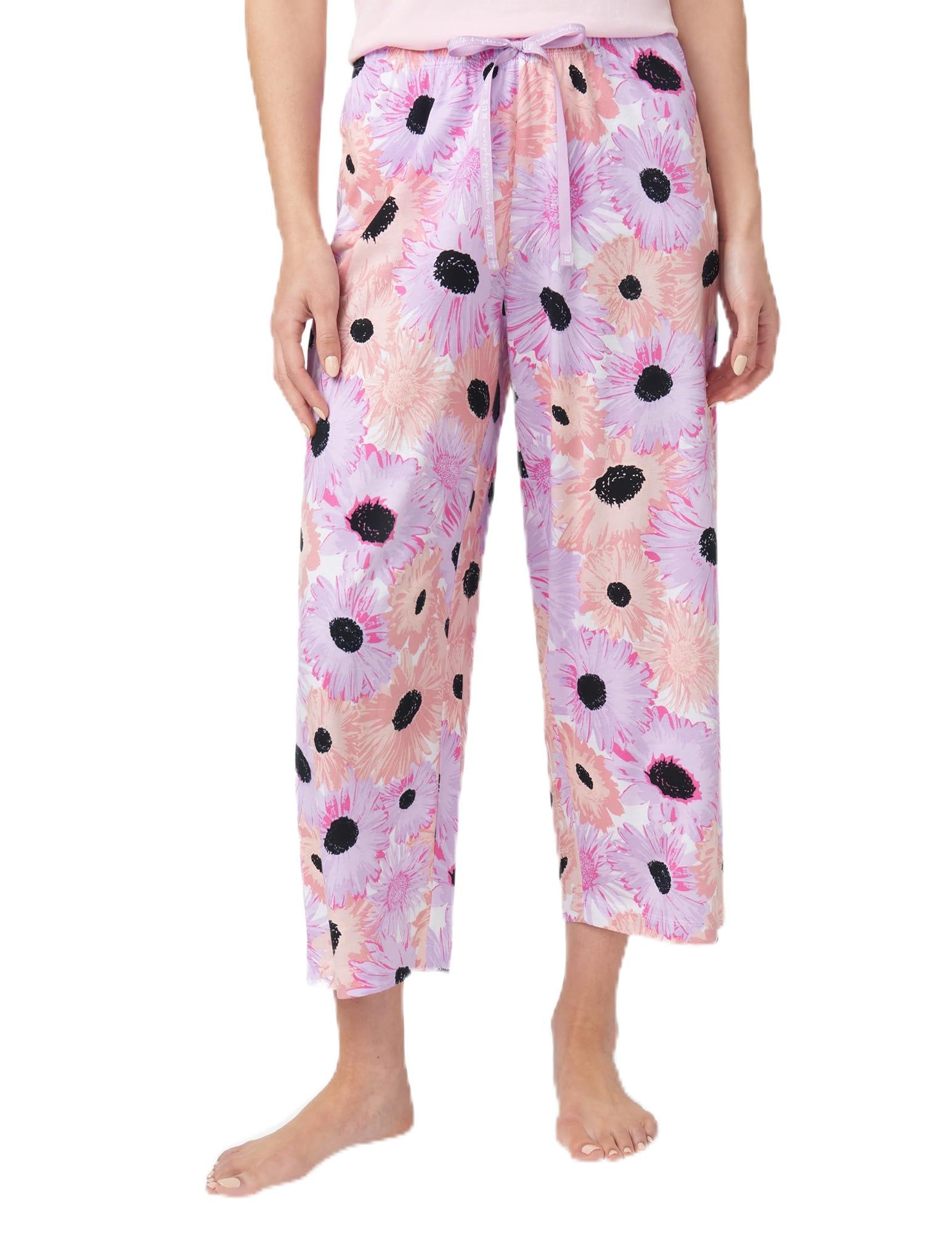 HUE Women's Summer Vacation Pajama Separates, Soft, Whimsical Print Pjs with Tropical Beach Themes, Flip Flops, Cocktails