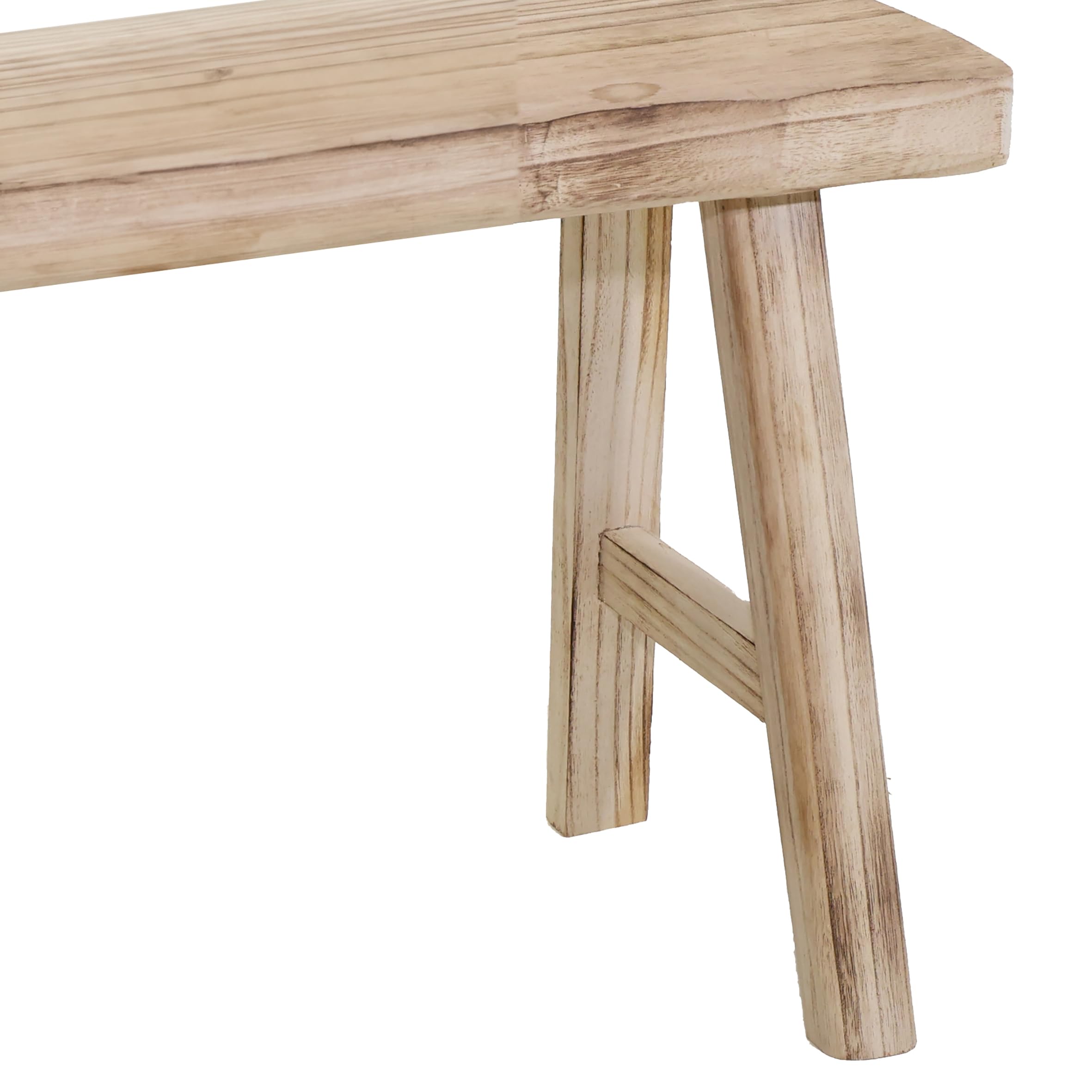 Spetebo Banc de fleurs en bois naturel, rectangulaire, 45 x 44 cm, bois véritable, support décoratif pour plantes, tabouret en bois massif, support pour fleurs, plantes en pot, jardin