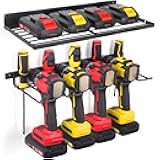 reliahom Power Tool Organizer Wall Mount, Cordless Drill Holder and Battery Shelf, Garage Tool Storage Heavy Duty Utility Rack for Tool Room, Workshop, Garage