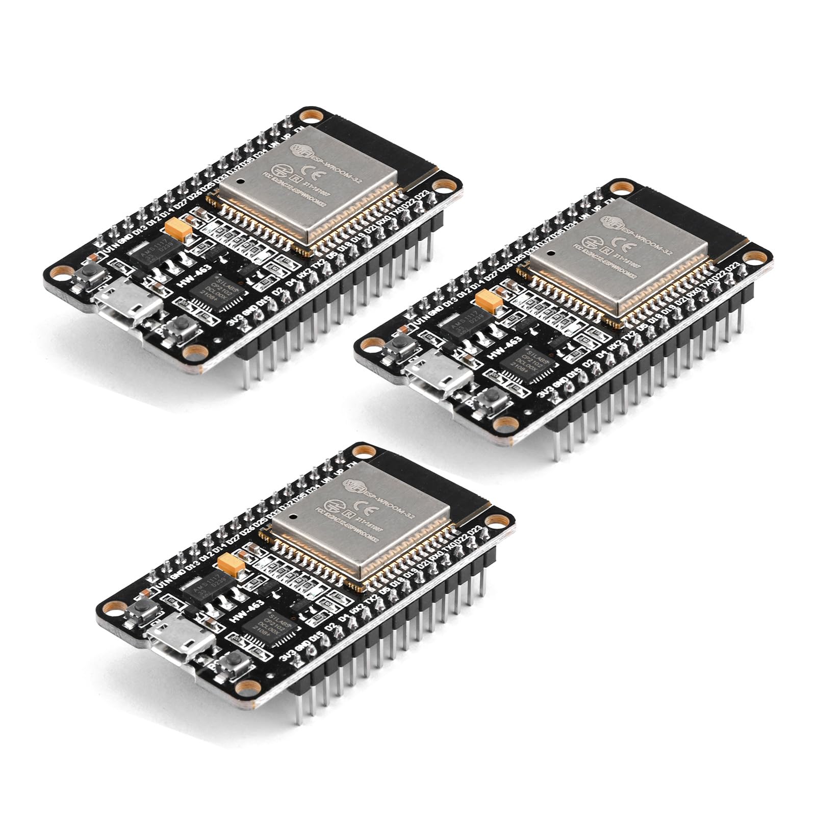 Diymore 3PCS for ESP32-WROOM-32 Development Board Nodemcu-for ESP32 DEVKITV1 2.4 GHz for ESP32 Nodemcu WIFI Bluetooth with CP2102
