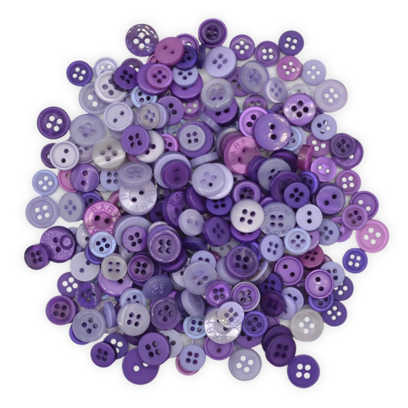celloexpress Shades of Purple Tiny Buttons - Mixed Colours Small Sizes Mini Crafts Sewing Card Embellishments (Pack of 250g) โ image 1