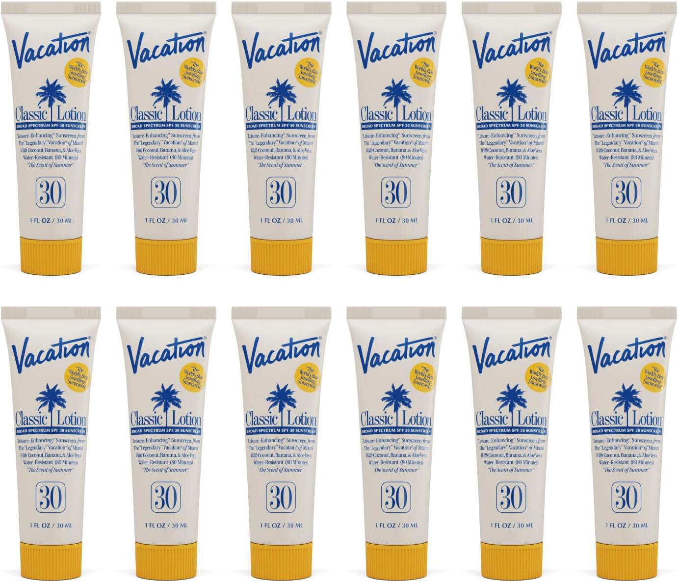 - Mini Classic Sunscreen SPF 30, Water-Resistant, Bulk Suntan Lotion, Bachelorette Party Favors, Beach Must Haves, Traveling Essentials, Travel Size, 1 Fl. Oz. (Value Pack of 12)