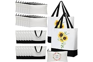 28-Piece Bulk Canvas Tote Bags and Makeup Bags: Your Crafting and Storage Essential