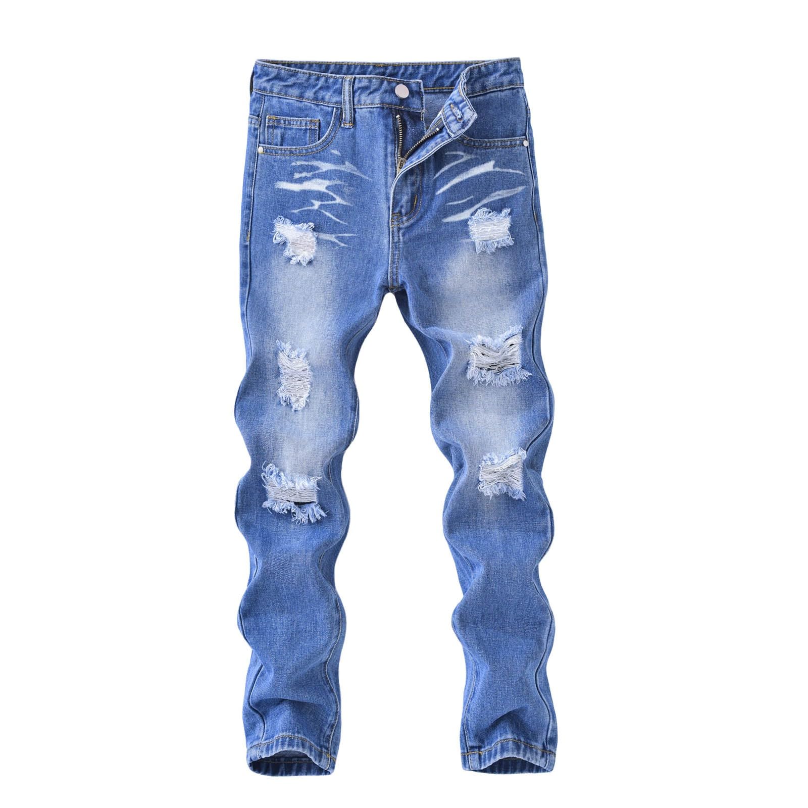 Boys Trousers - Boys' Trousers Boys Distressed Denim Pants Fashionable High Street Casual Trousers For Autumn Winter Teen Lads Joggers Comfortable Long Pants
