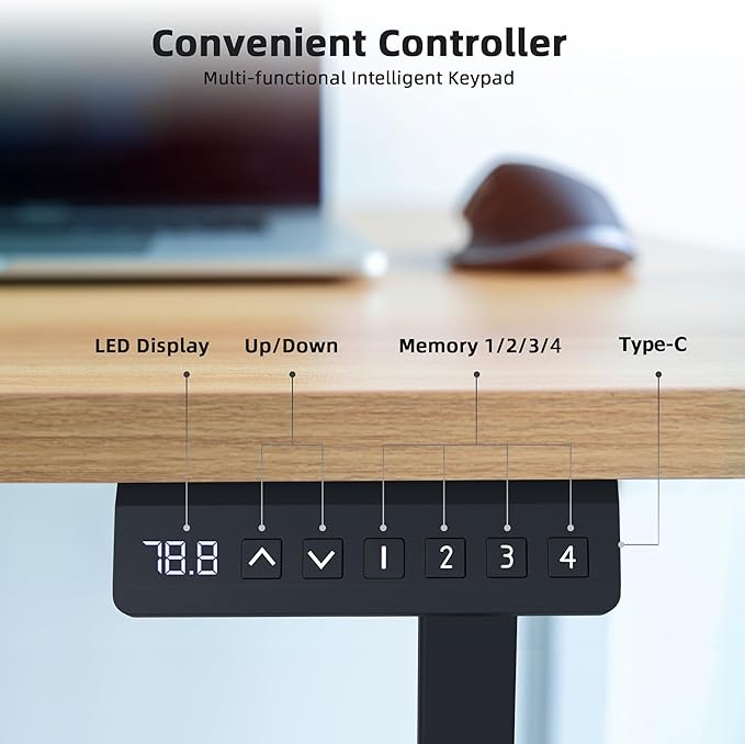 Escritorio Ajustable Electrico Standing Desk Base 100x60cm N miniatura 5