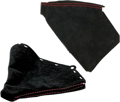 Billetworkz Shift Boot and E-Brake Boot Combo for Subaru WRX Manual (2022+) - Made with Premium Microsuede Fabric, Black Red Stitching