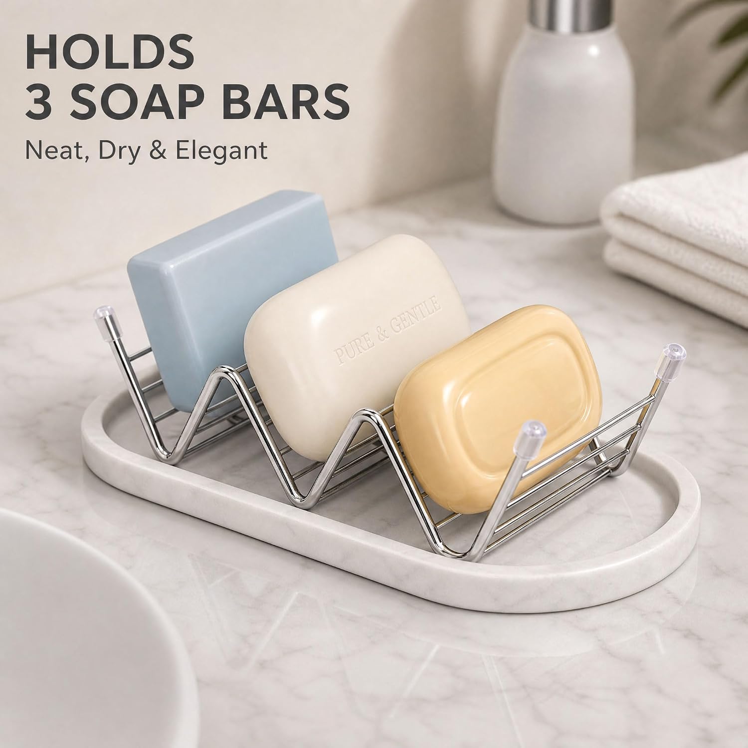 Marble Two-in-One 304 Stainless Steel Soap Holder