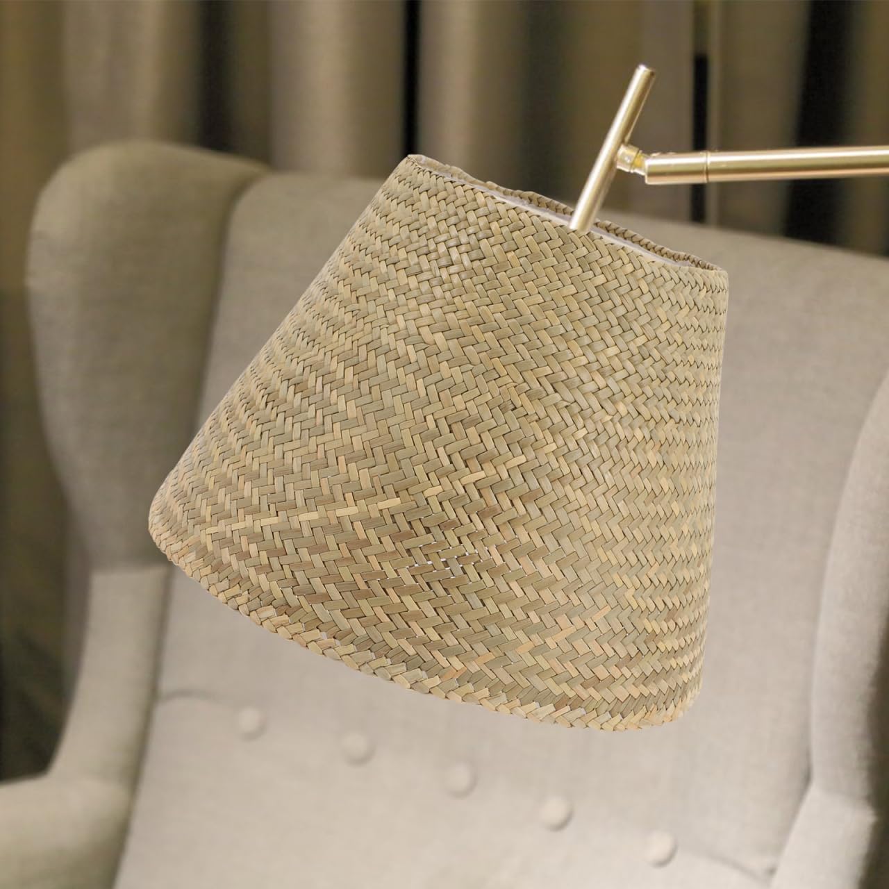 LIFKOME Woven Rattan Table Lamp Shade Vintage Style Lamp Cover for Home Decor Easy Installation for Living Bedroom Study Office Use