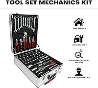 Vista 4 de Caja de herramientas con 889pcs herramientas,Juego de herramientas para el hogar con caja de aluminio de la carretilla, kit de herramientas