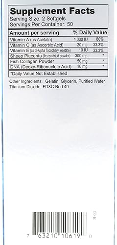 Miniatura 2 de Nu Health DNA Lamb Placenta 300mg 100 cápsulas blandas