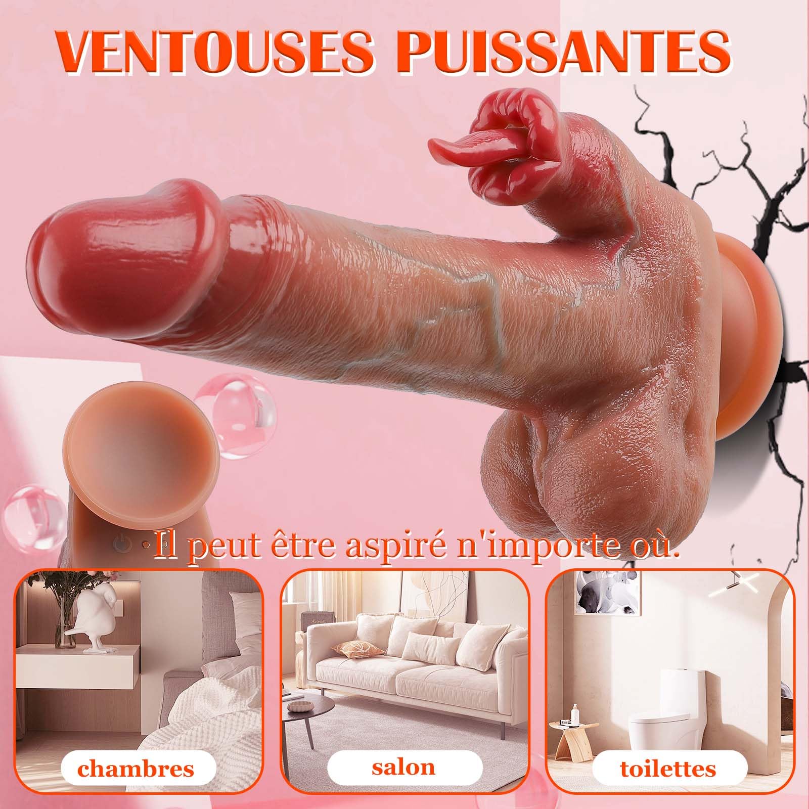 Vibratore Dildo Realistici Sex Toys, 4 in 1 Vibratoreper Donna Professionale con Stimolatore Del Punto G Remoto, Giocattolo Sessuale Dildo Anale in Silicone con 7 Vibrazioni, Spinte, Pratiche