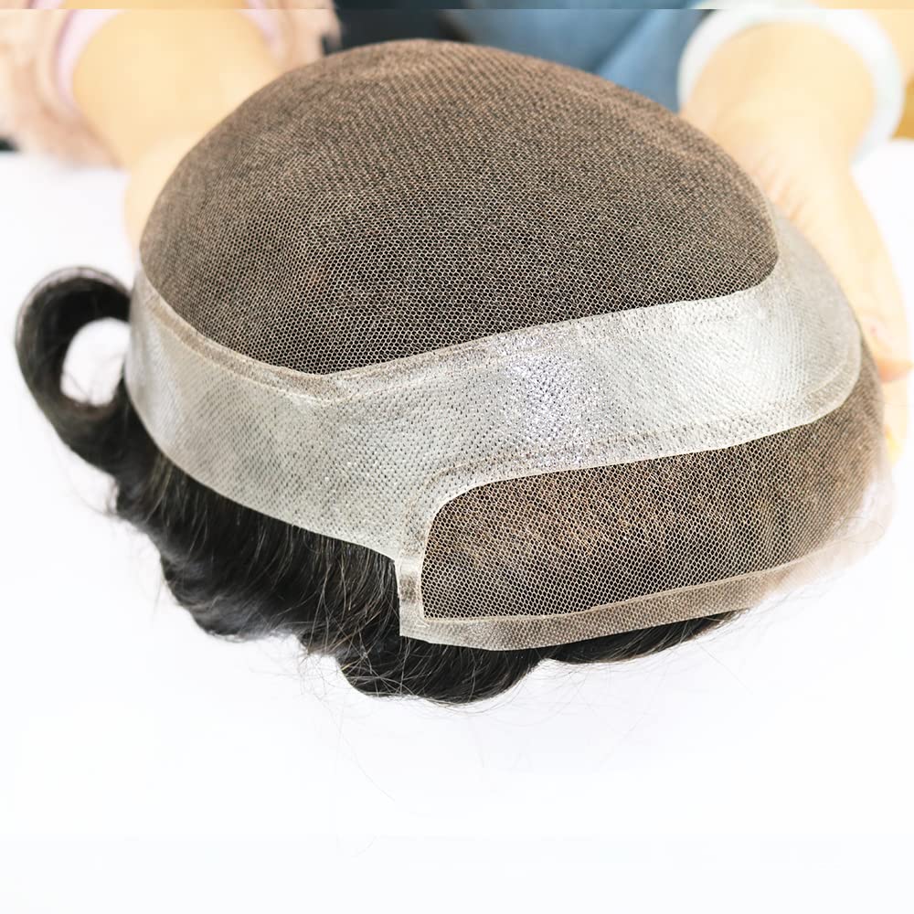 Peluca de cabello humano natural tipo tupé francés con sistema de ...