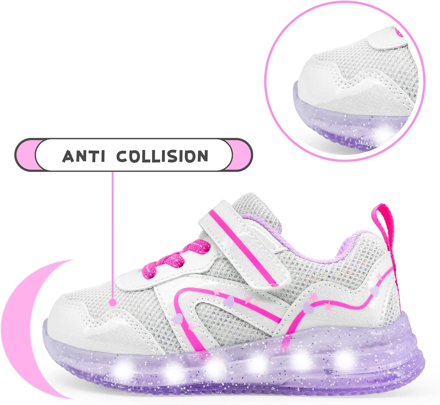 YESKIS Toddler Boys Girls Light Up Shoes LED Flashing Lightweight Mesh Breathable Adorable Running Sneakers for Toddler and Little Kid - Image 5