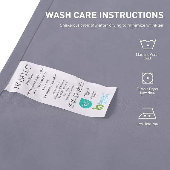 Full Size Flat Sheet 4 Pack, 100% Cotton Percale Flat Bed Sheet, Breathable & Durable White Top Bed Sheet for Hospital, Hotel, Dorm (85 x 97, Gray)